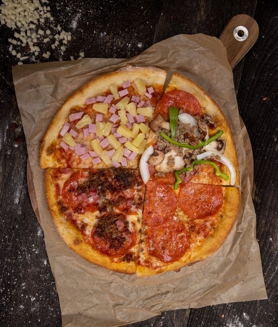 From the Pizza Kitchen 2 Meat Lovers Slices & a Drink.
