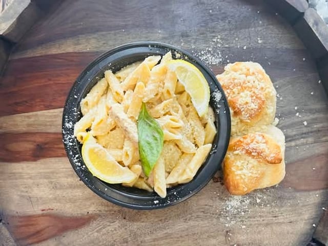Chicken Alfredo Pasta.